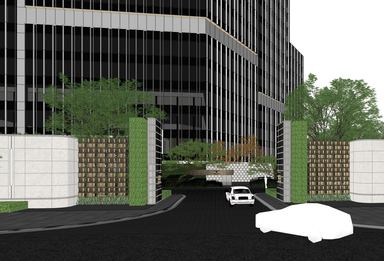 南京华润锦麟润府示范区景观SU模型-3