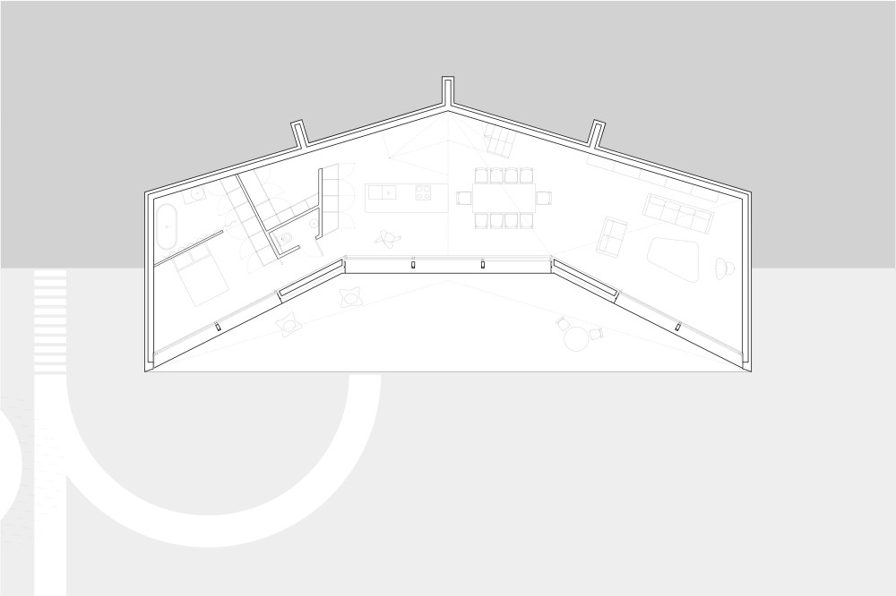 法国 V 字住宅 | 嵌入林间的自然几何空间-32