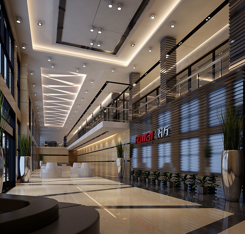 办公楼大厅 写字楼大厅设计案例效果图2-15