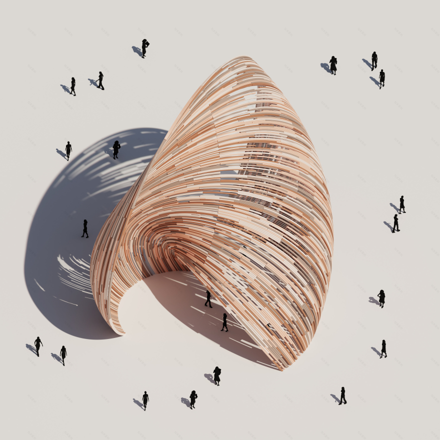 旋转弧形贝壳亭-24