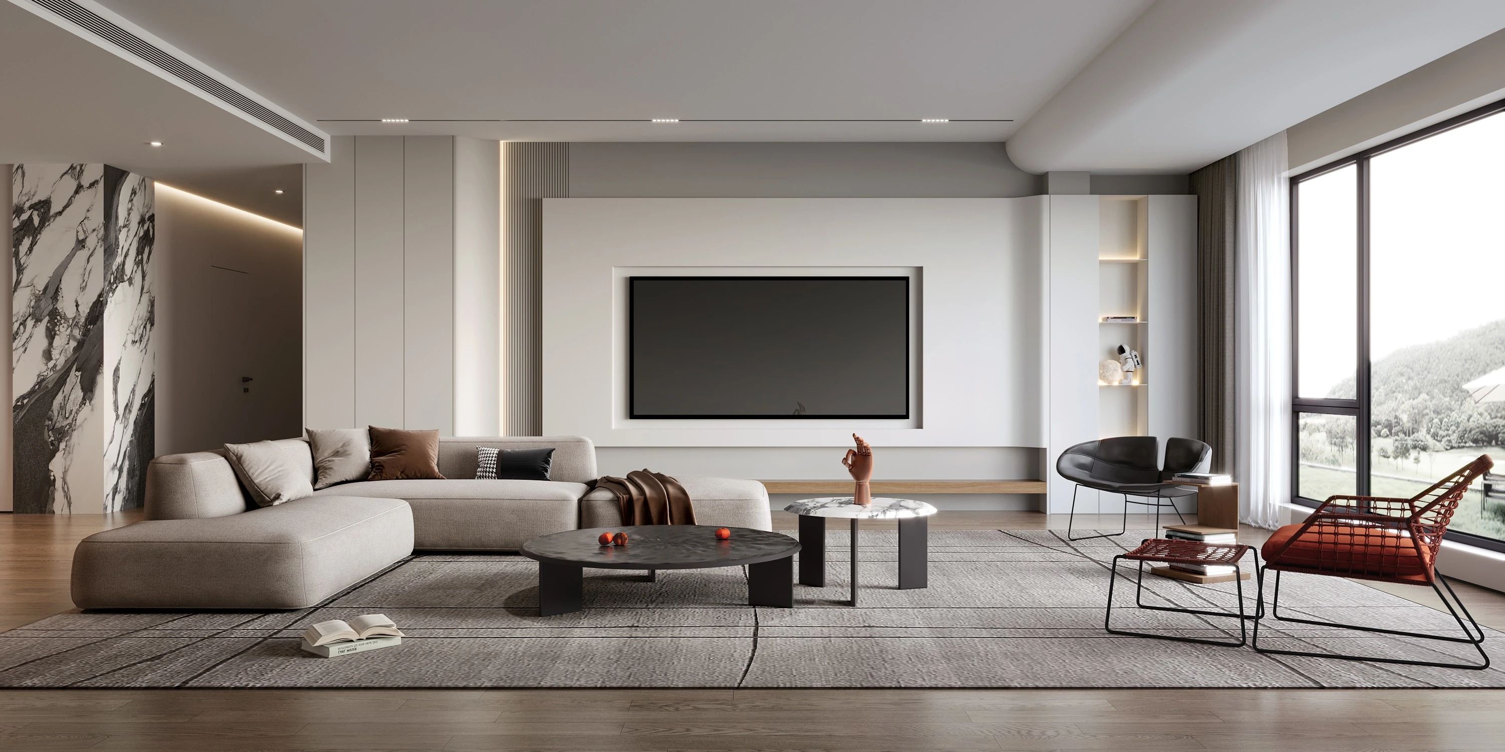 悬浮式电视背景墙设计-38