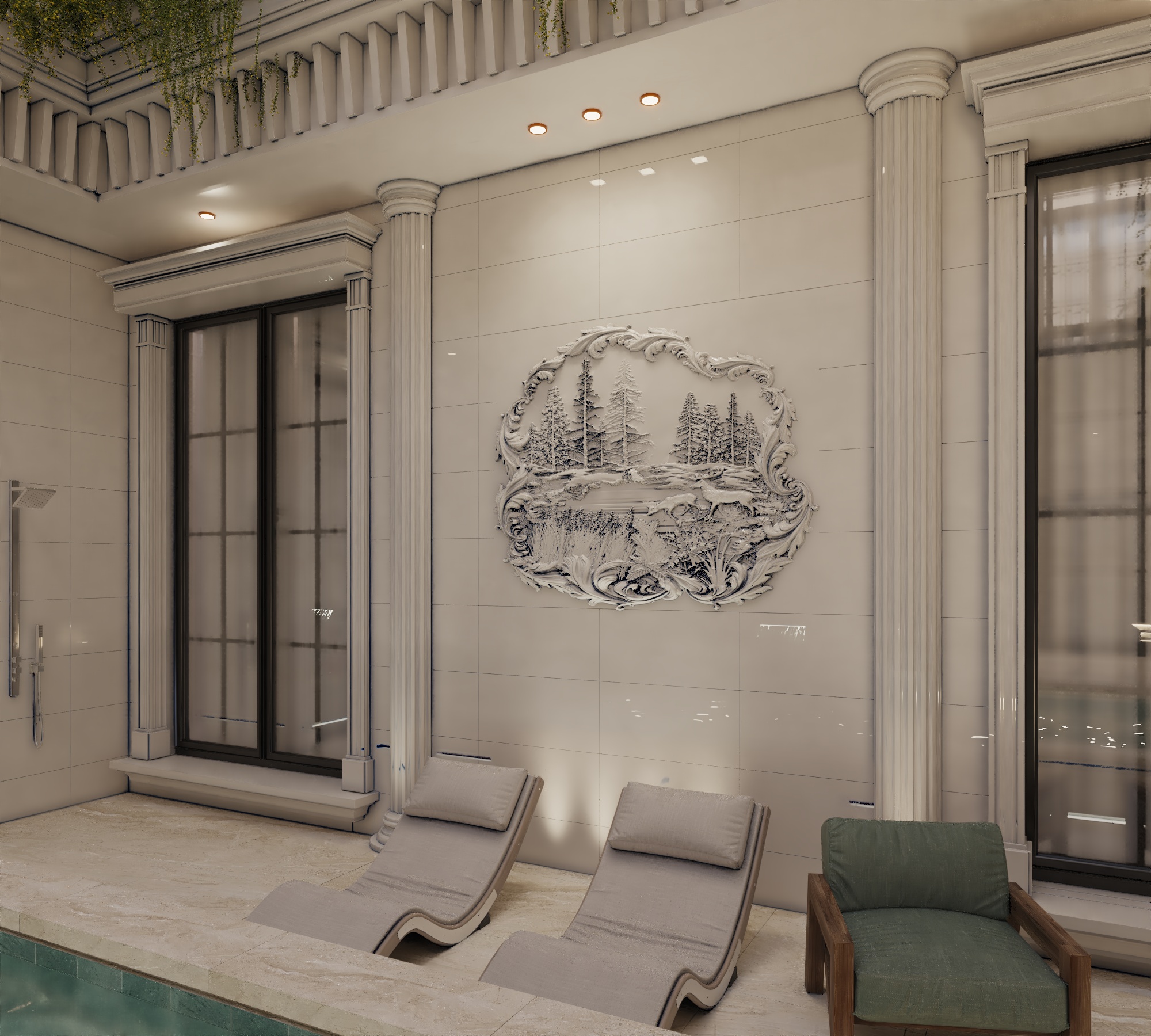 Inner Garden With pool interior design-3