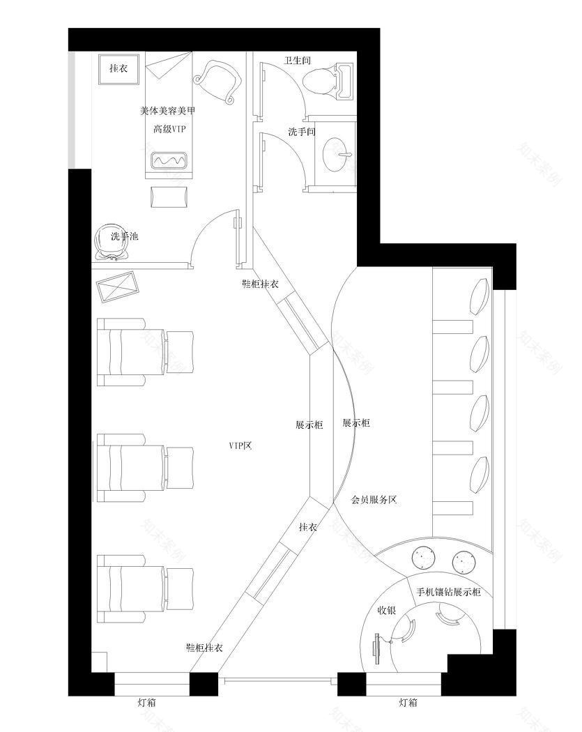 于晴设计师丨美甲店丨北京室内设计师于晴作品【济南宫廷美甲工坊-10