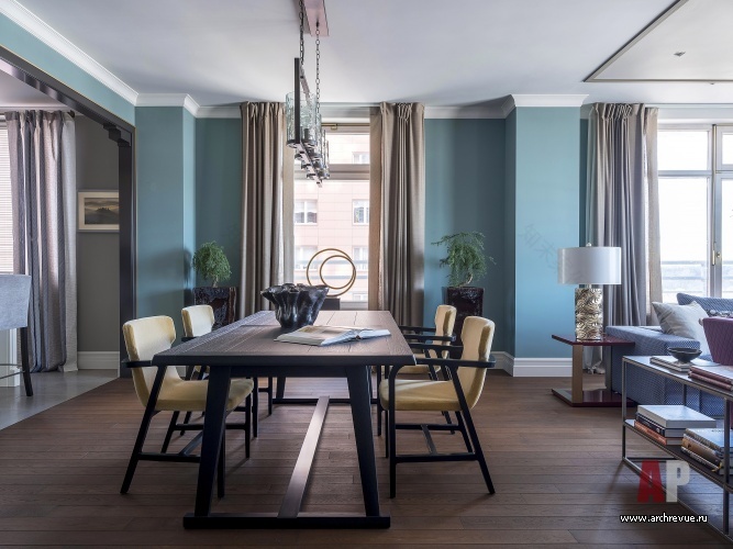 莫斯科西南角带全景窗可看莫斯科大学高楼的彩色公寓室内设计丨俄罗斯莫斯科丨Гончар Ольга,Лобынцева Софья-33