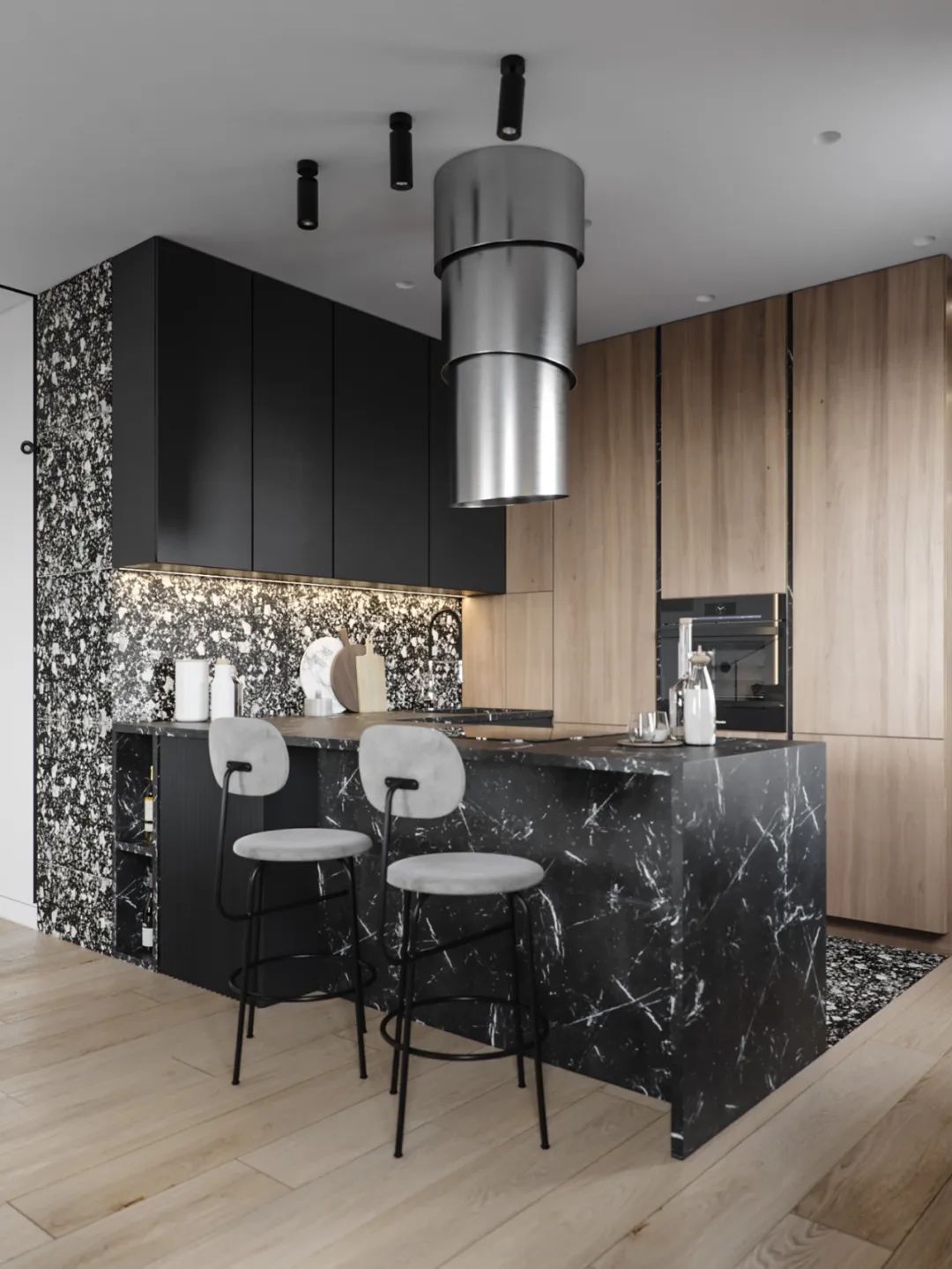 TSAUNYA 工作室现代住宅设计 | 灰木色系蓝色打造精致生活空间-7