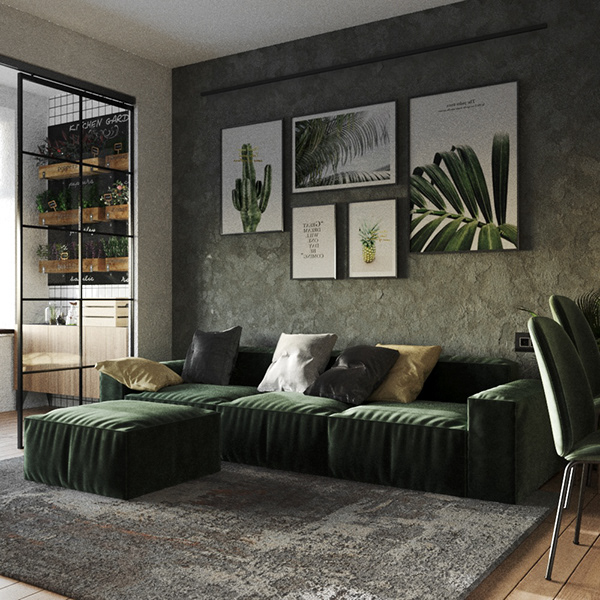 46·5平单身青年一居室公寓室内设计-5