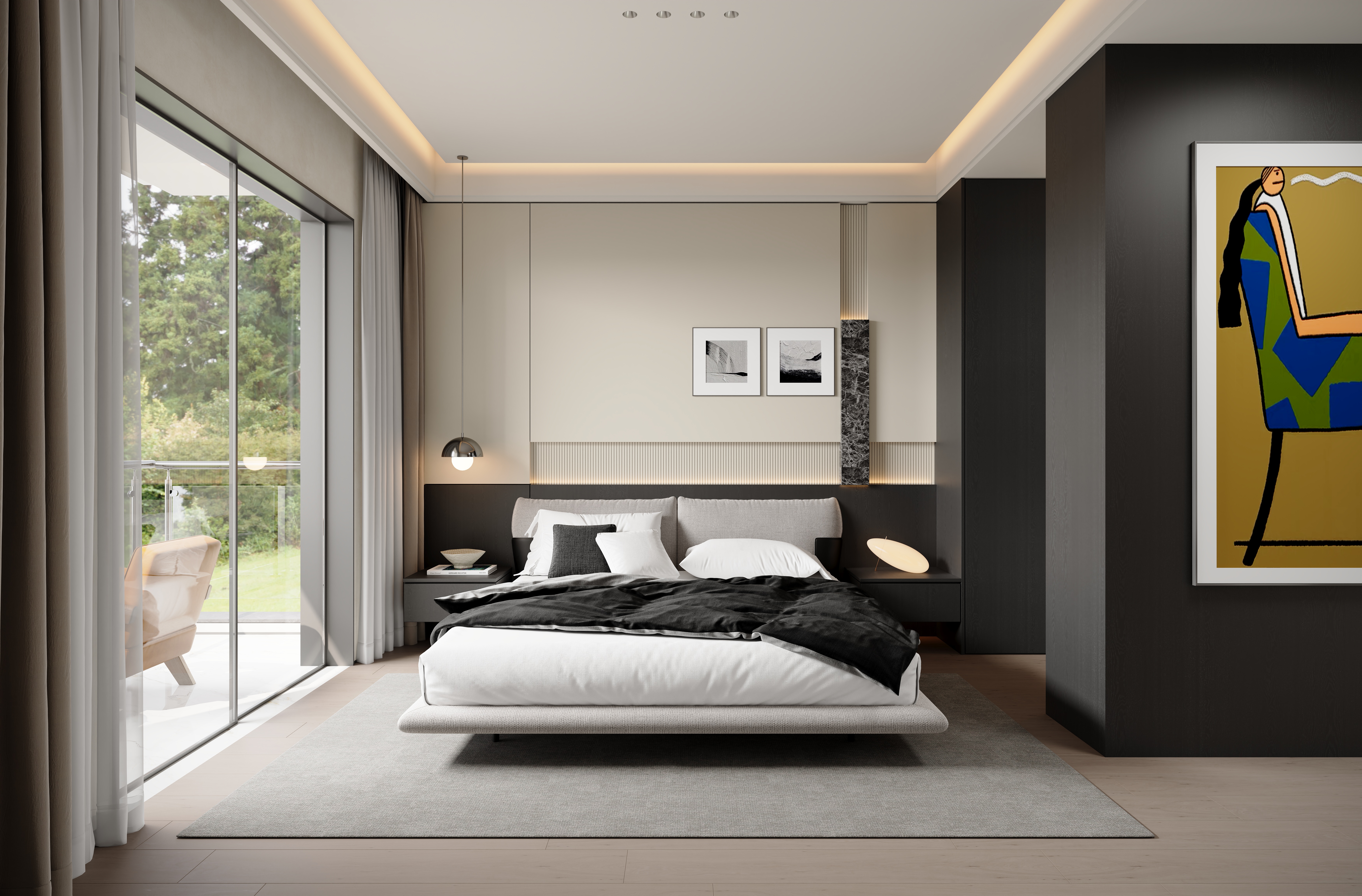 新作 现代极简挑空别墅-19