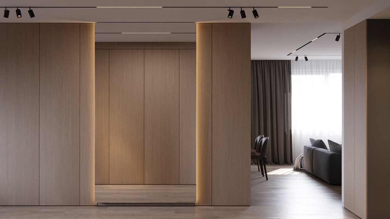 高级灰+原木 经典的自然生态材料和明快的家具相结合-8