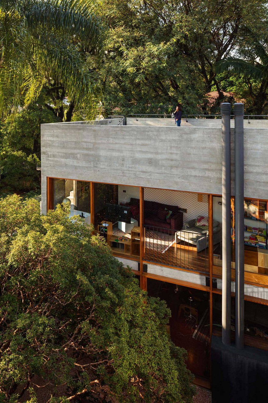 巴西圣保罗“野蛮人”混凝土住宅,树梢泳池景色迷人-23