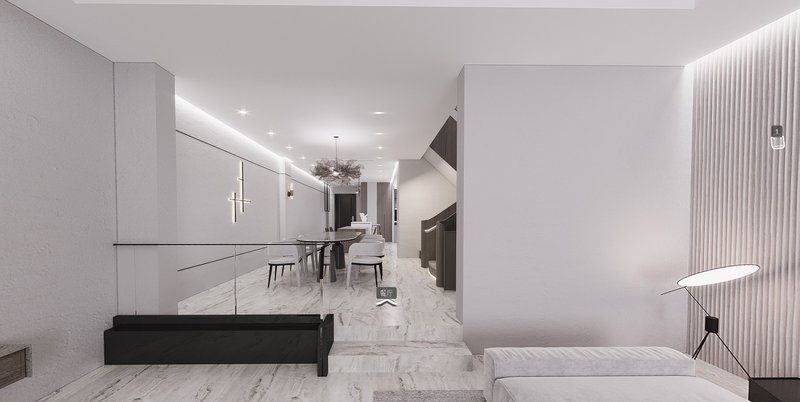 现代极简原木风白色基底温馨空间设计-5