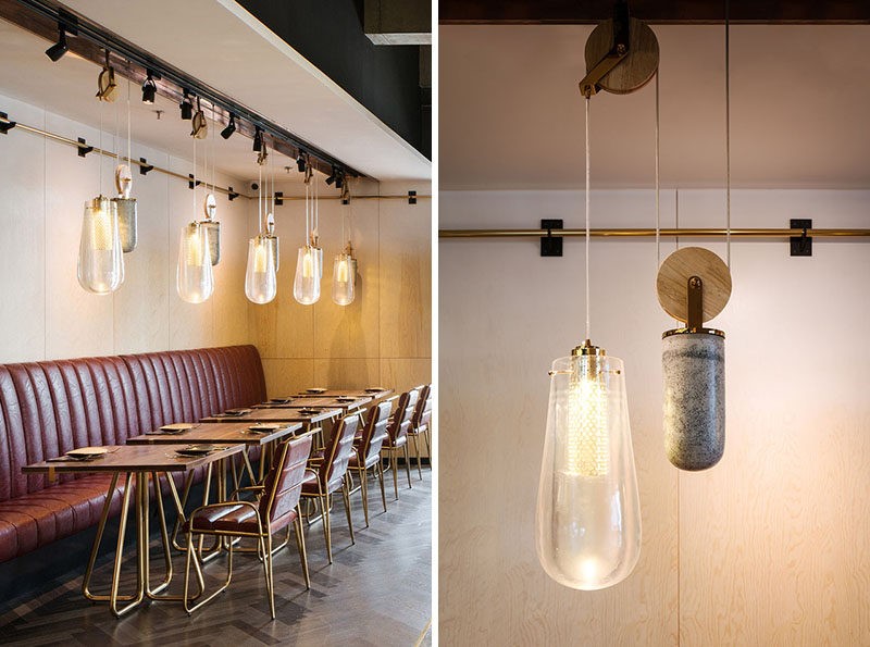 餐厅的轮滑系统上充满了吊灯-0