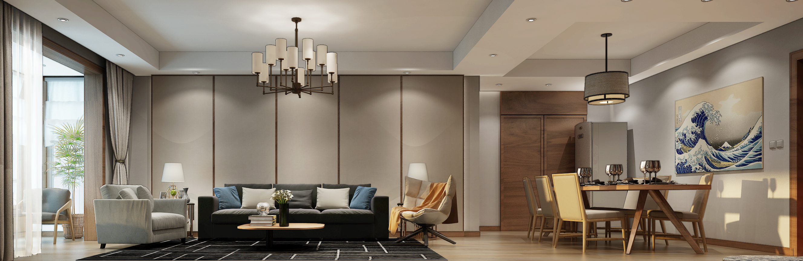 巩义五十中式温馨三居室-1