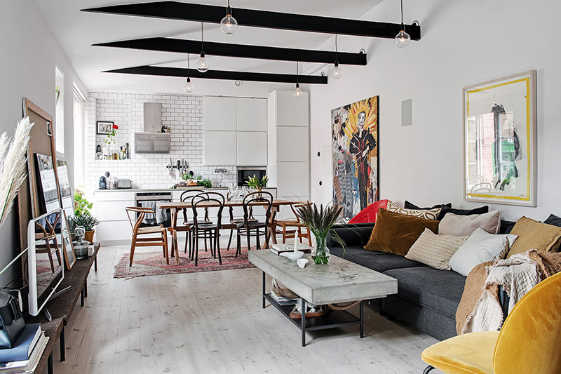 黄色魅力 | 瑞典 52 平米创意小公寓-7