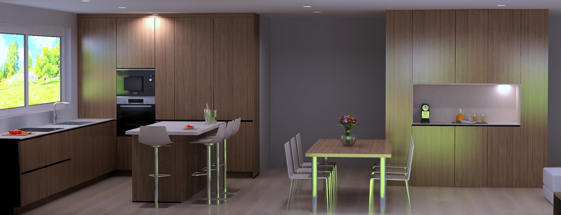 Cocina y salón integrados (50 m2) en Chalet de Aravaca-9