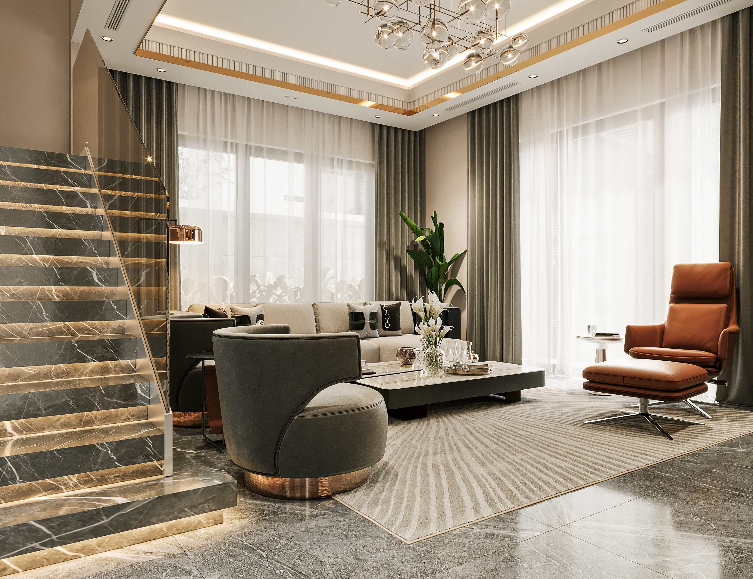 VILLA D · COSTAL CITY 客厅厨房设计丨越南海防丨Quan Xuan-16