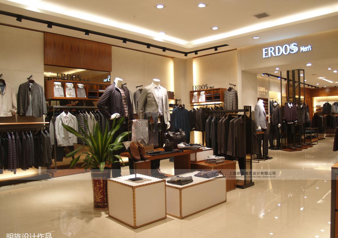 ERDOS 男装店,暖系灯光下的原木风情-9