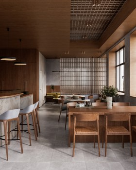 现代咖啡馆室内可视化展示