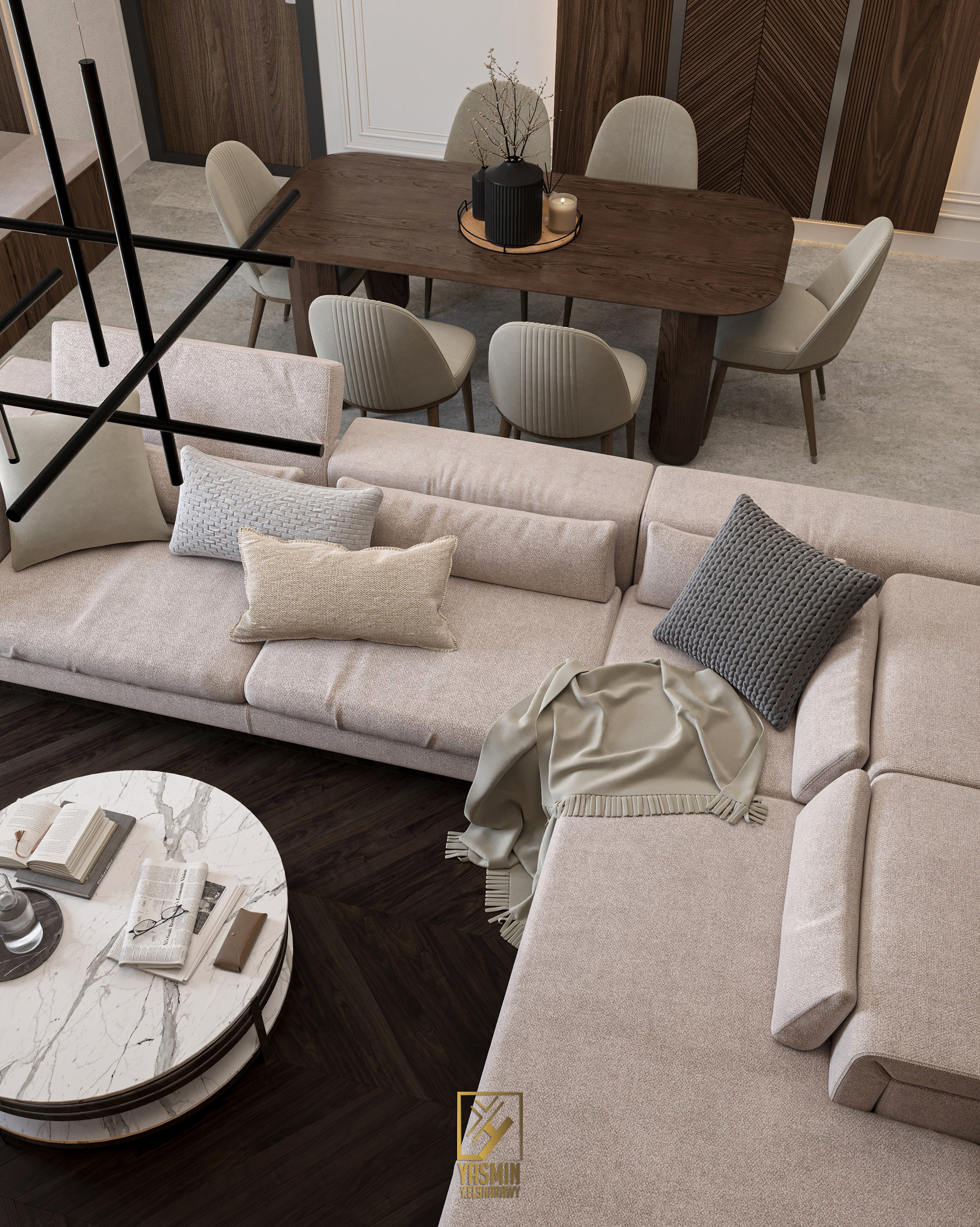 现代当代风格接待厅设计丨yasminy.elsharawy-4