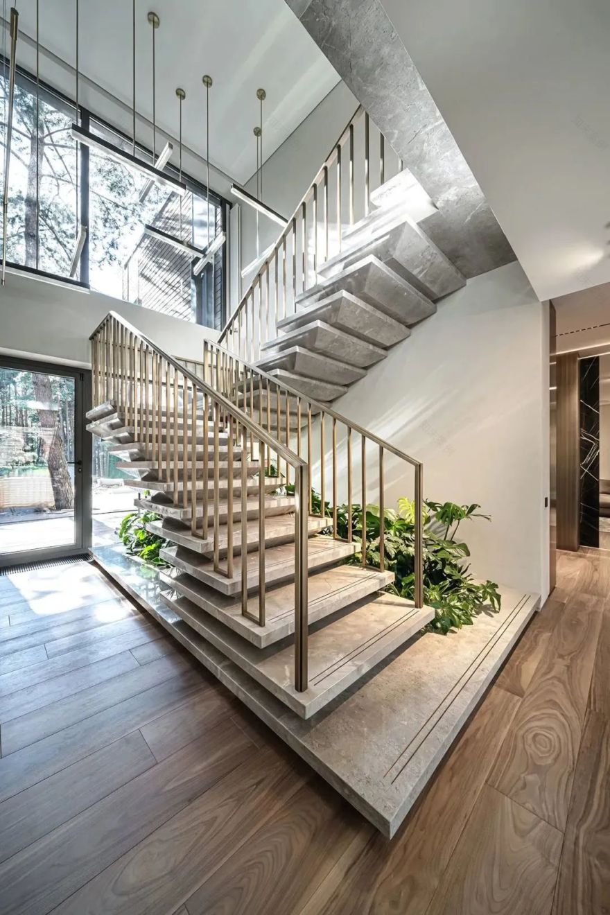 楼梯设计 · 空间美化与动线构成的完美融合丨紫苹果-74