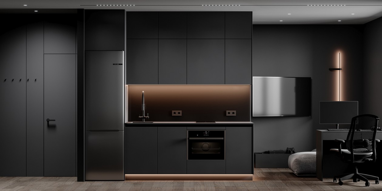 圣彼得堡高级黑色系公寓 质感超细腻-6