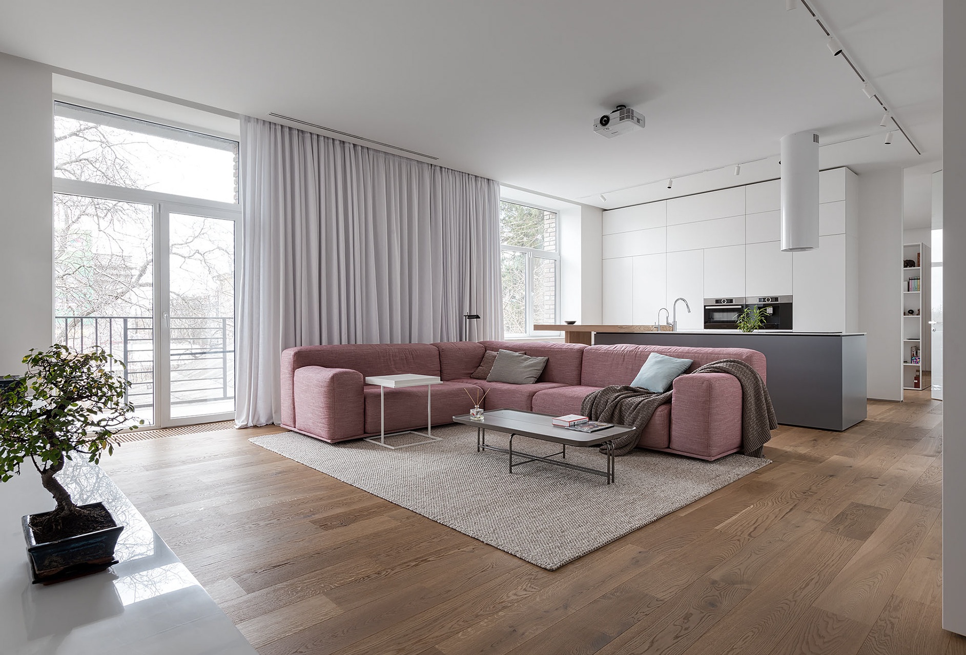 白色+粉色公寓设计 赋予空间跳跃的生命力-1