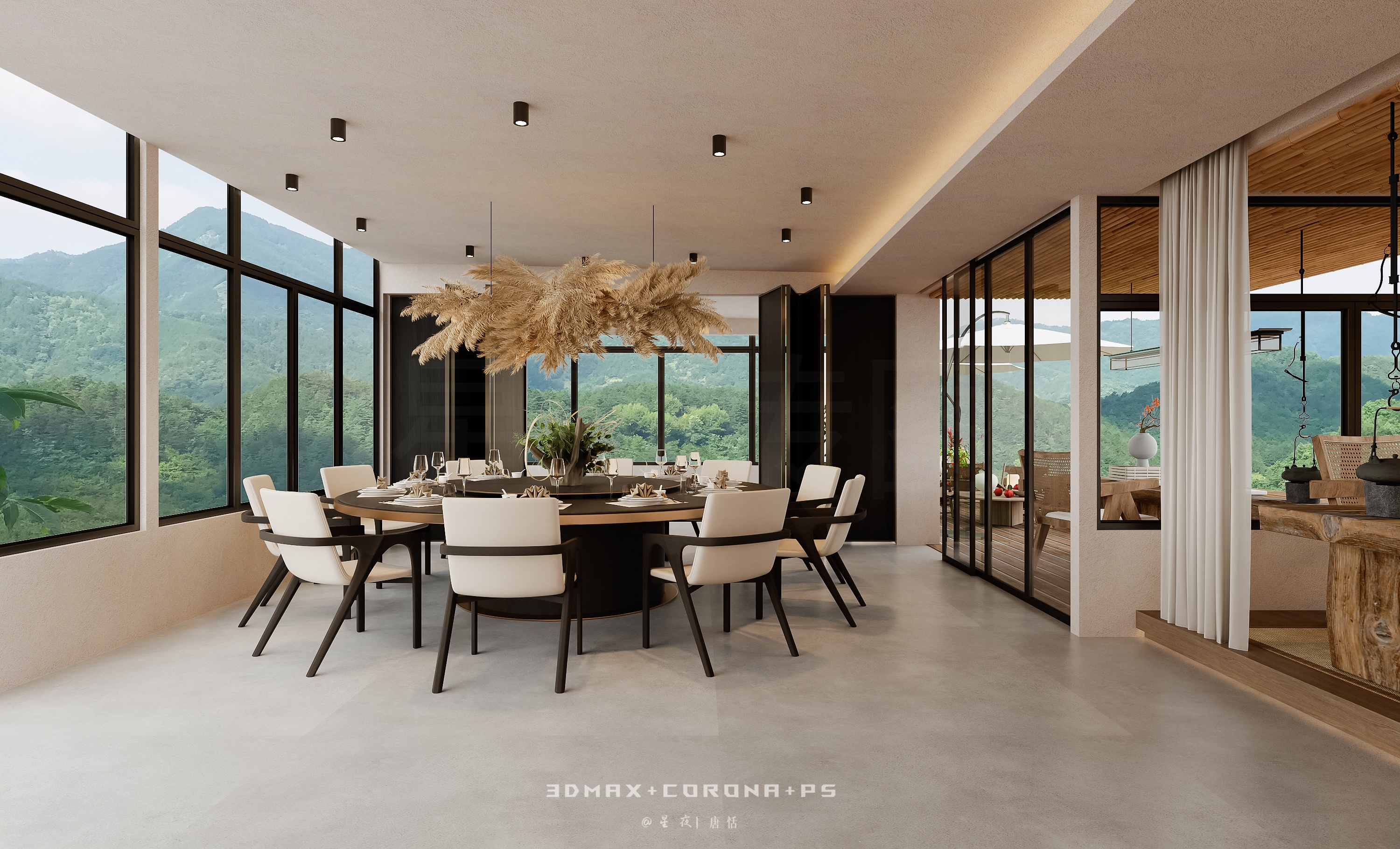 一眼沦陷的商务格调！会所效果图里的专业与精致-1