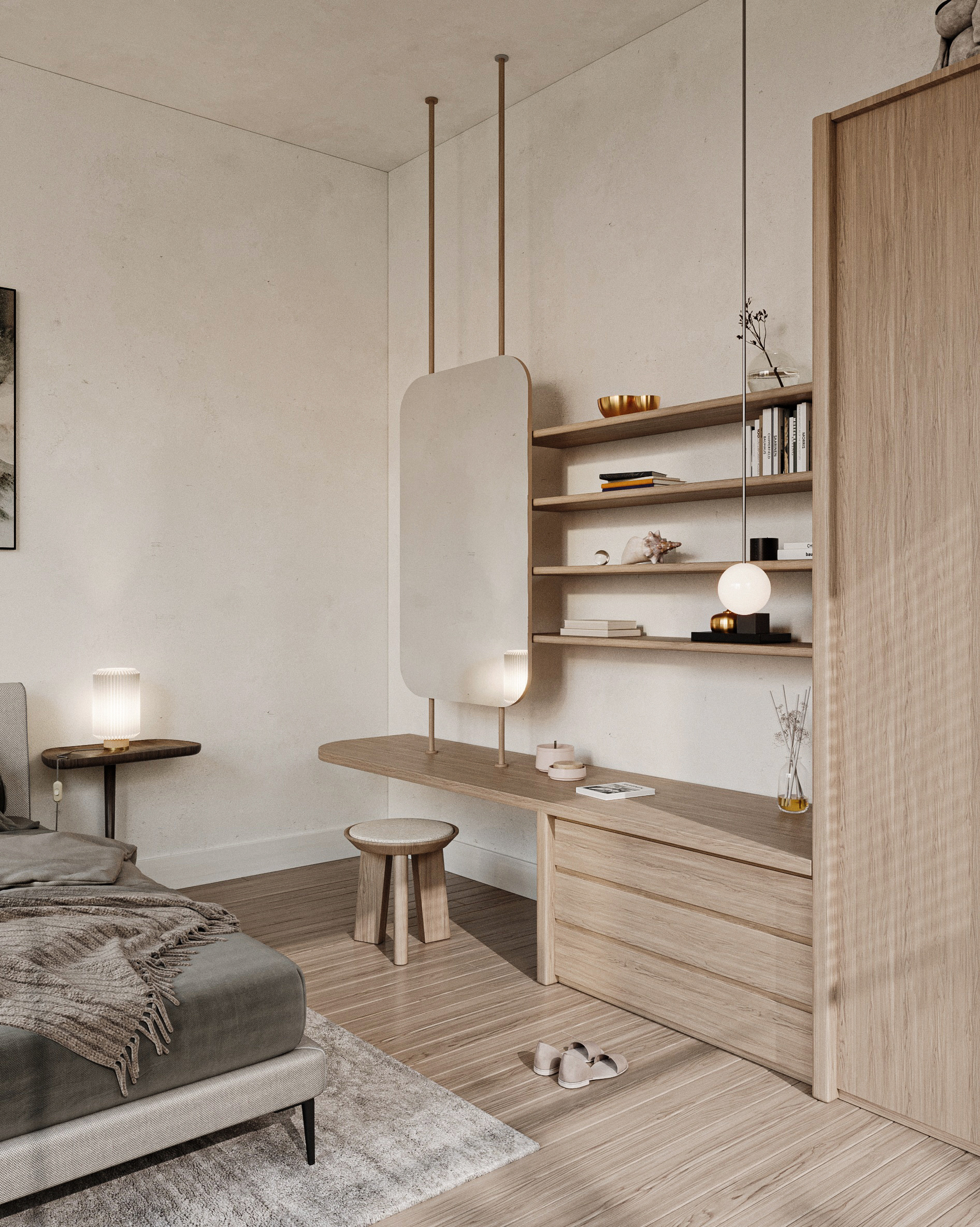 Japandi 室内概念设计丨Laura Dauby-35