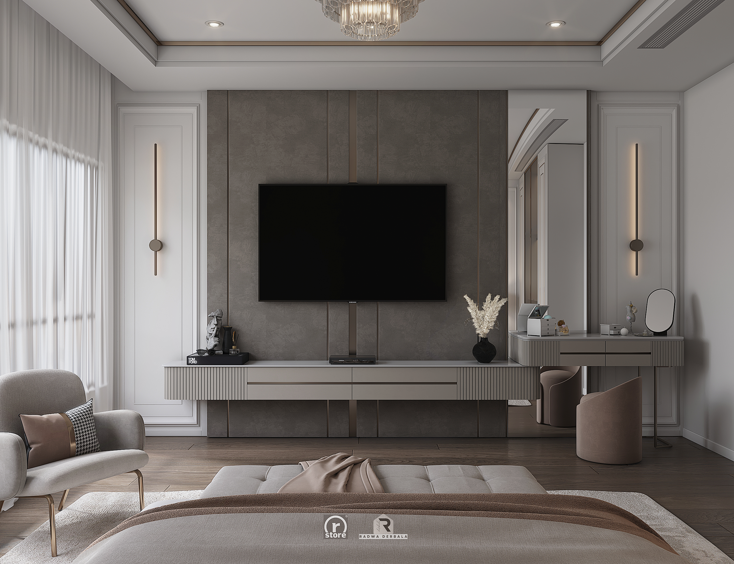 新古典主义主卧设计丨Radwa derbala-5