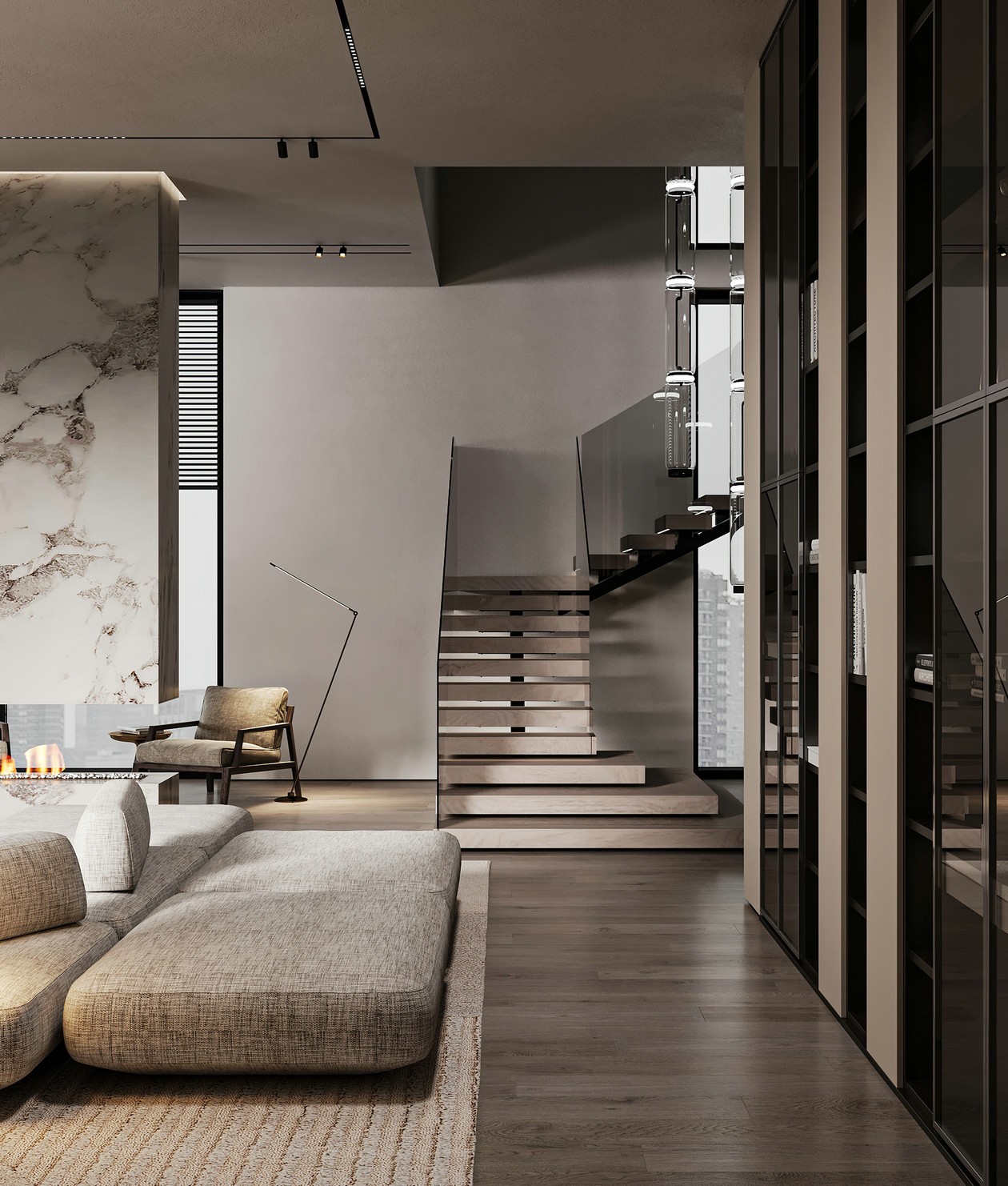 原木+高级灰 打造出精致舒适的居住空间-3