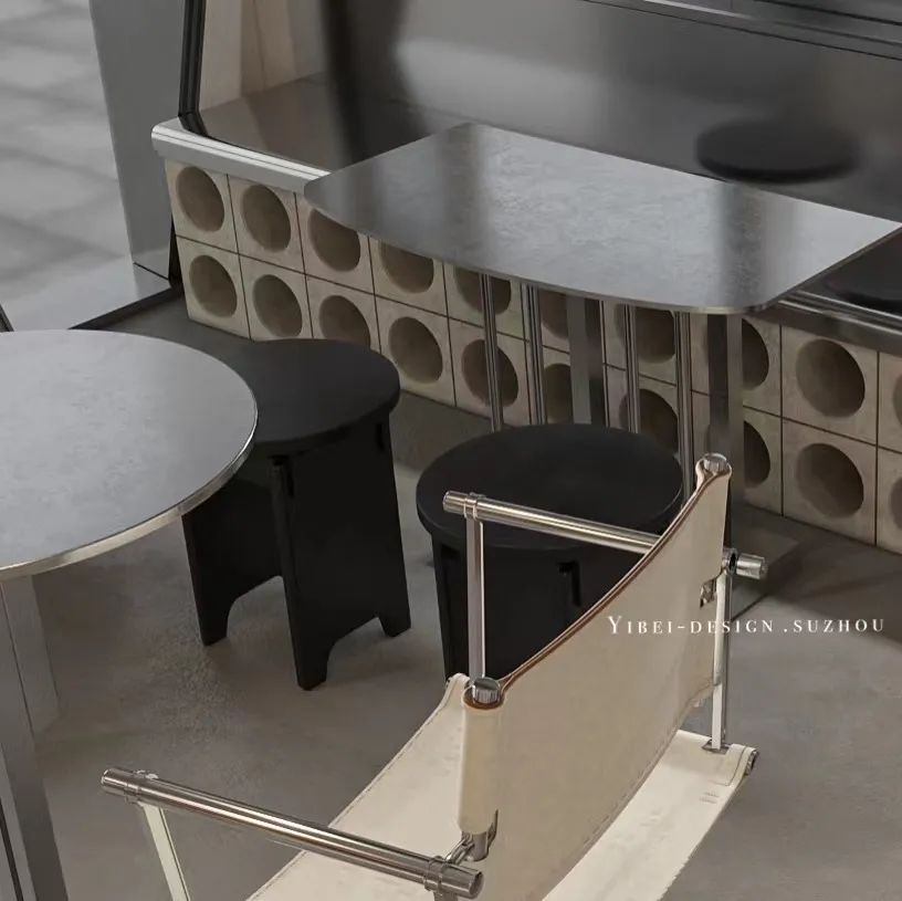 曲面连续的绿色咖啡厅丨中国苏州丨YIBEI DESIGN-17