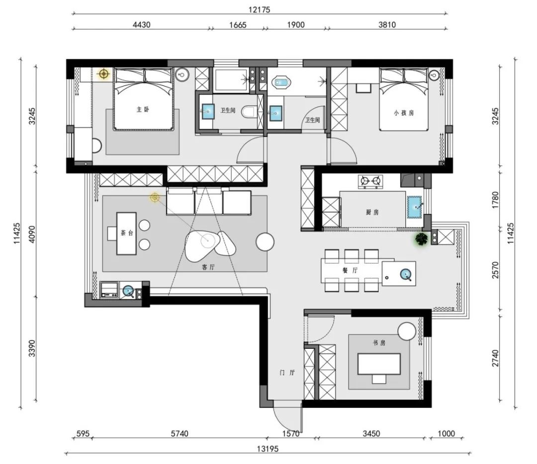 黑白灰雅境 · 湖北孝感 140㎡全案设计丨中国孝感丨苏州维斯曼全案设计-12