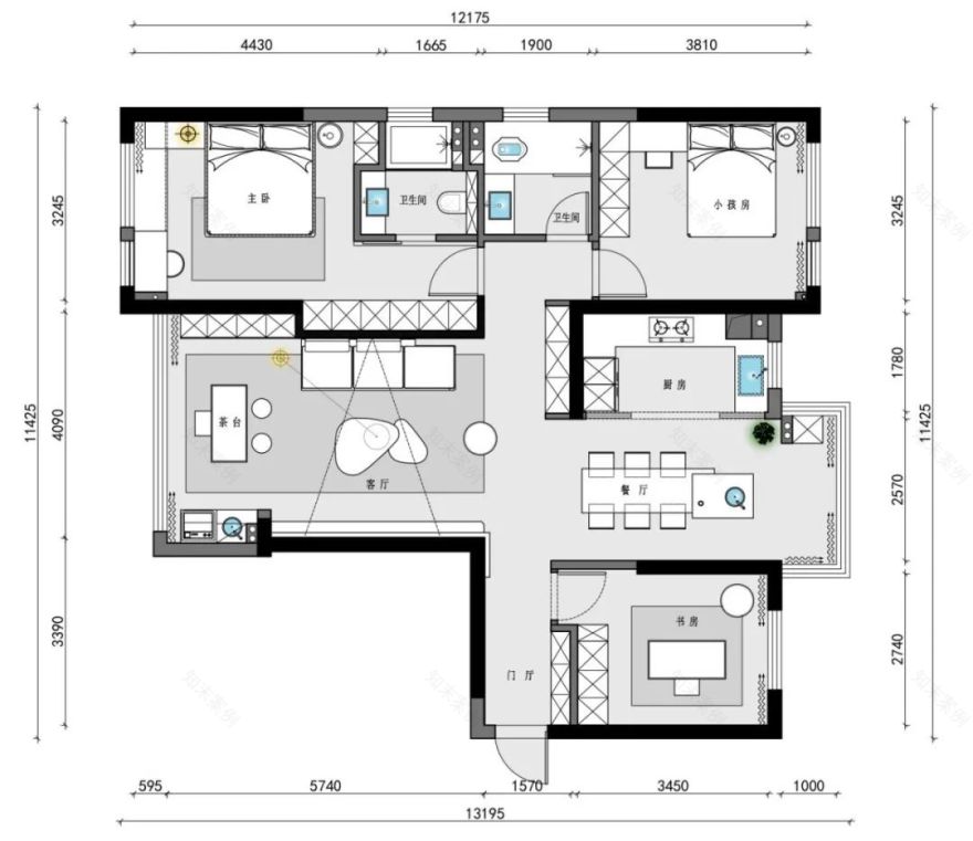 黑白灰雅境 · 湖北孝感 140㎡全案设计丨中国孝感丨苏州维斯曼全案设计-12