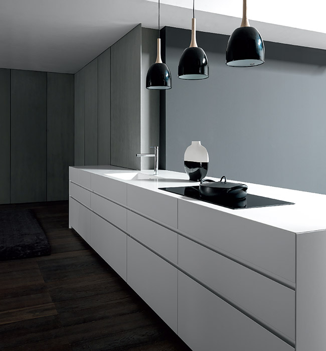 FLY-  kitchen with island, minimal design | Modulnova Cucine-1