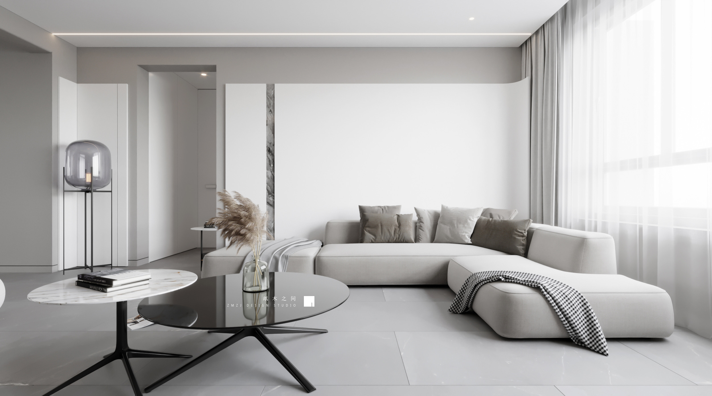 外滩首府极简黑白灰丨中国哈尔滨丨纸木之间设计研究室-3