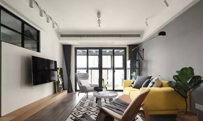 118㎡北欧风加上轻工业元素公寓 云行空间建筑设计-4