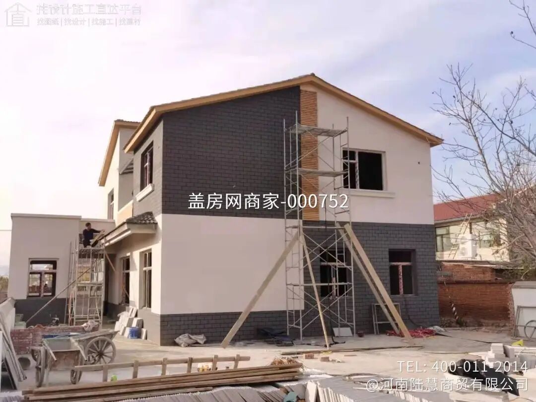 【施工队案例】陕西省西安市户县二层现代别墅施工-13