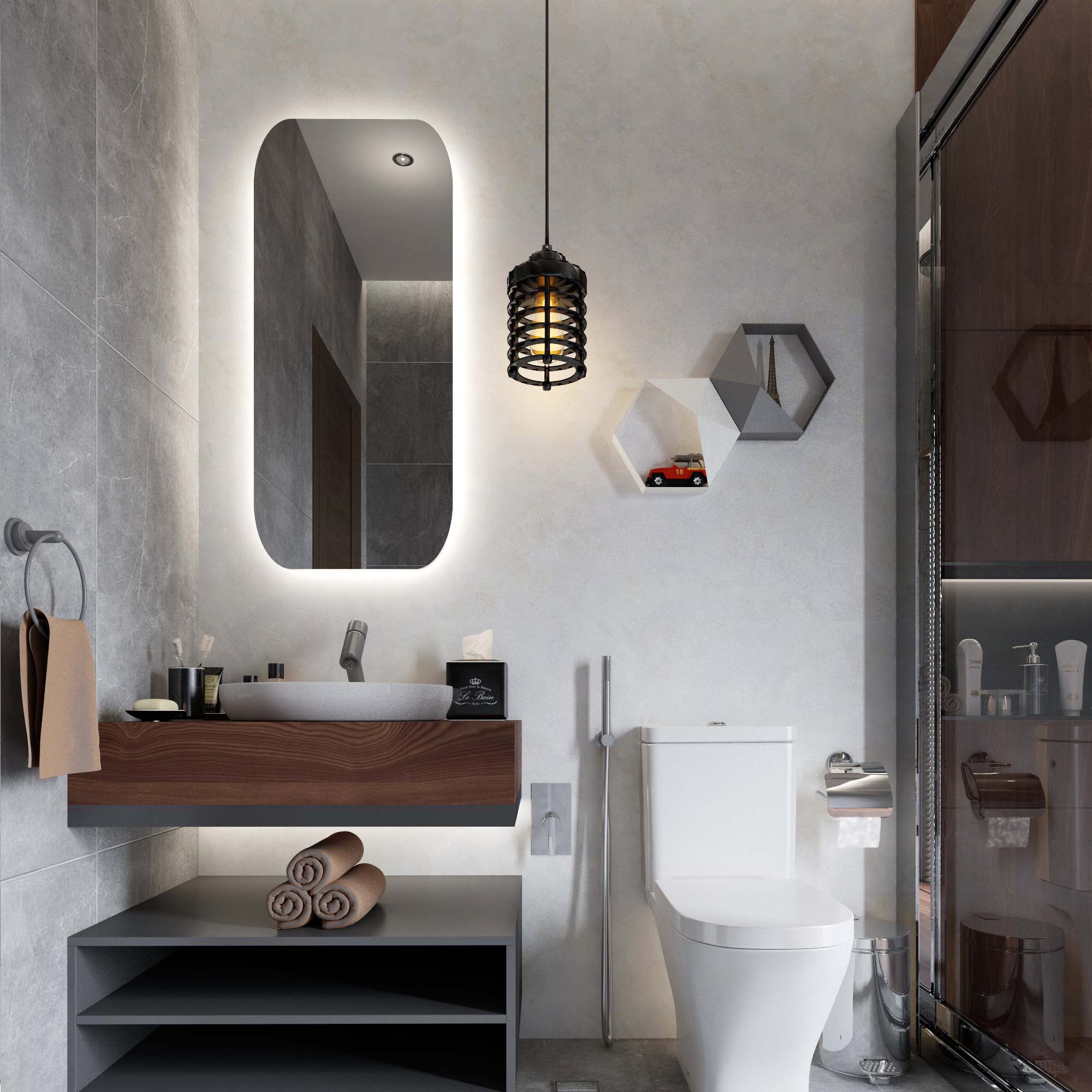 主,男孩,女孩房浴室设计丨沙特阿拉伯丨M D STUDIO-11