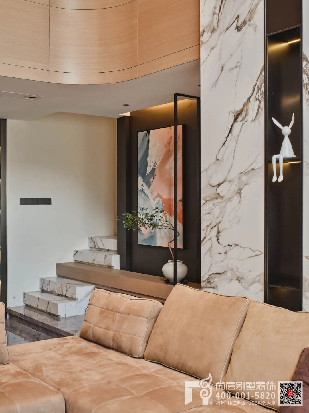 现代轻奢别墅设计丨杭州尚层装饰-31