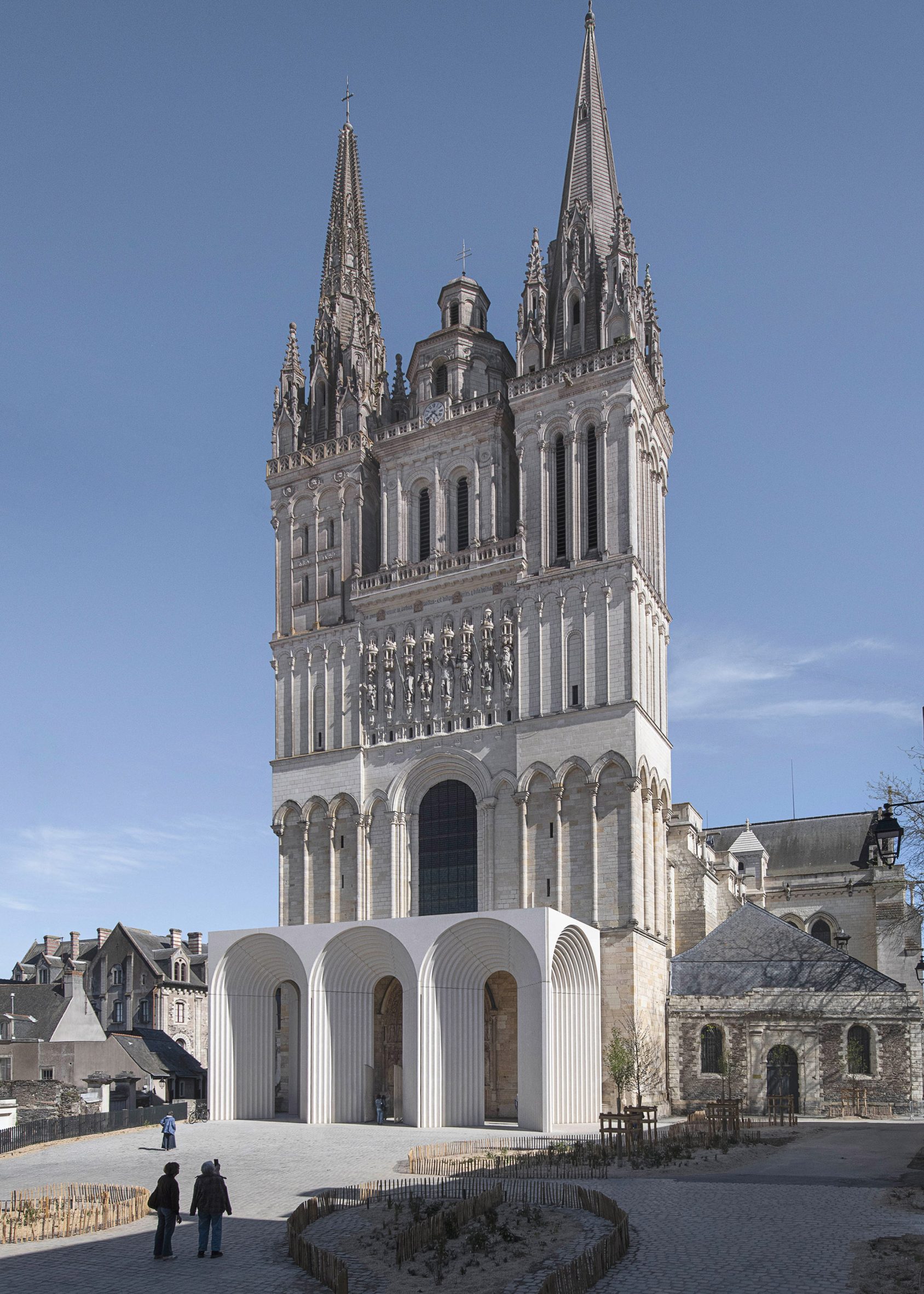 法国昂热大教堂拱形入口及画廊丨隈研吾建筑都市设计事务所-7