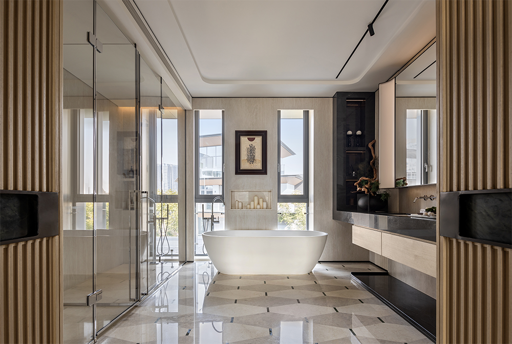 万华成都麓湖黑鉐岛上叠别墅样板间丨中国成都丨深圳市盘石室内设计有限公司,万华室内设计中心-32