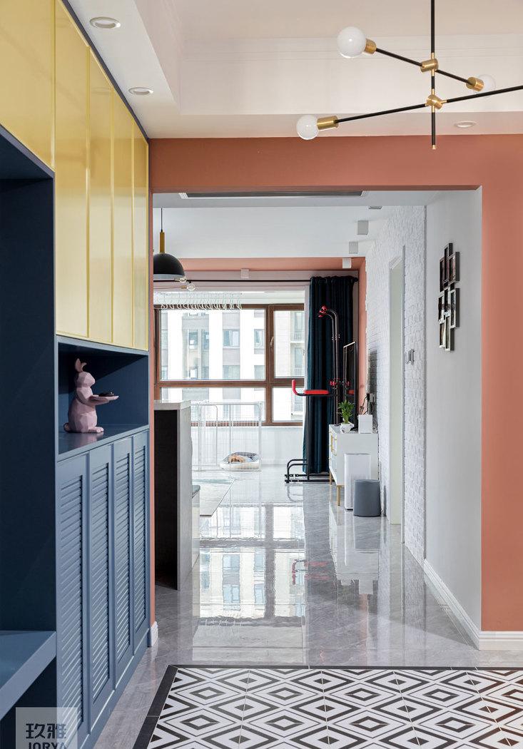 莫兰迪色系撞色设计,打造 107㎡三室一厅的时尚空间-35