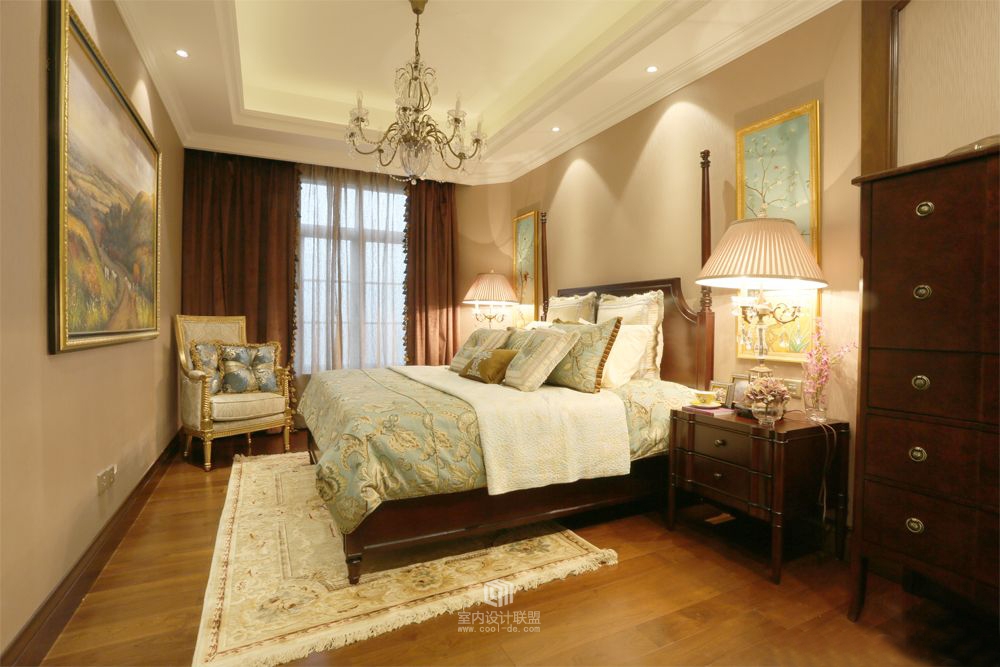 叶迹设计  重庆德旭翡翠御园B1样板间 英式贵族格调-23