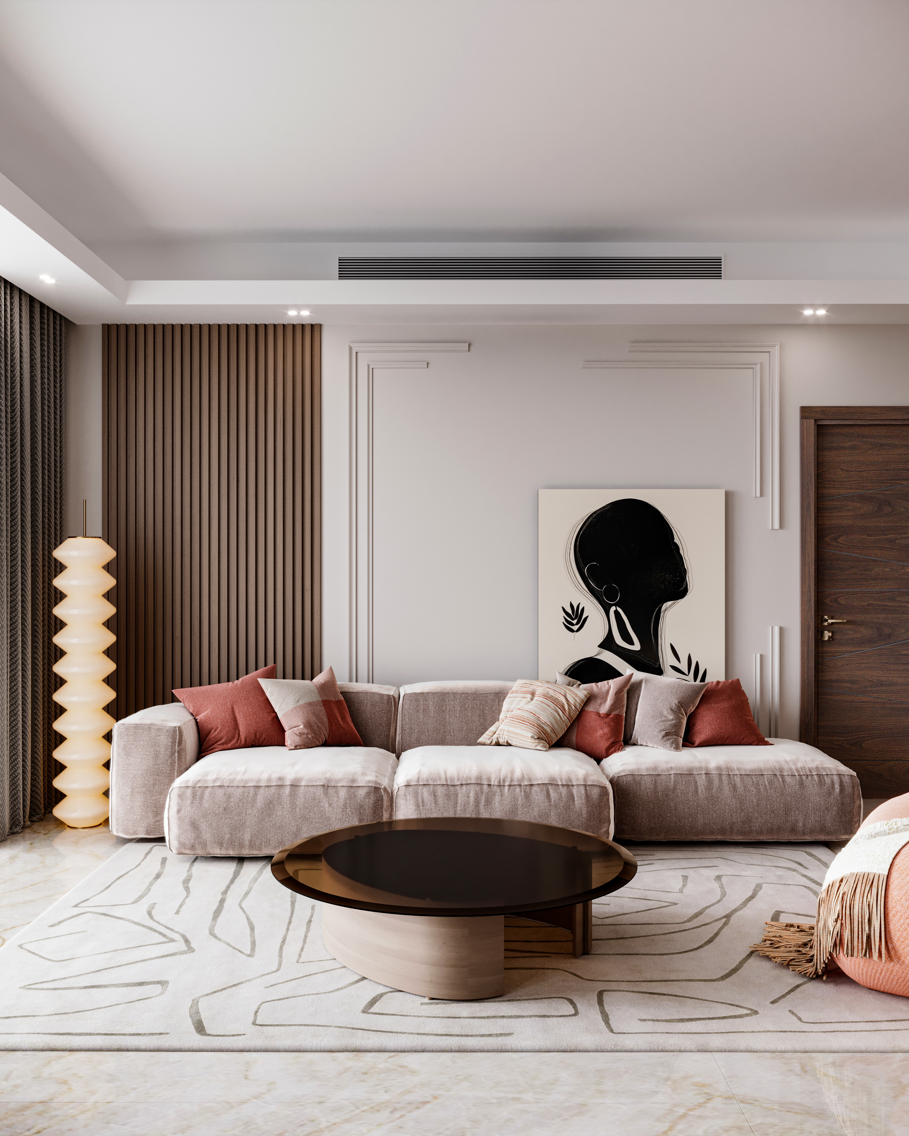 LIVING AREA & KITCHENETTE 设计丨埃及开罗丨YASMINE ELBANNA-0