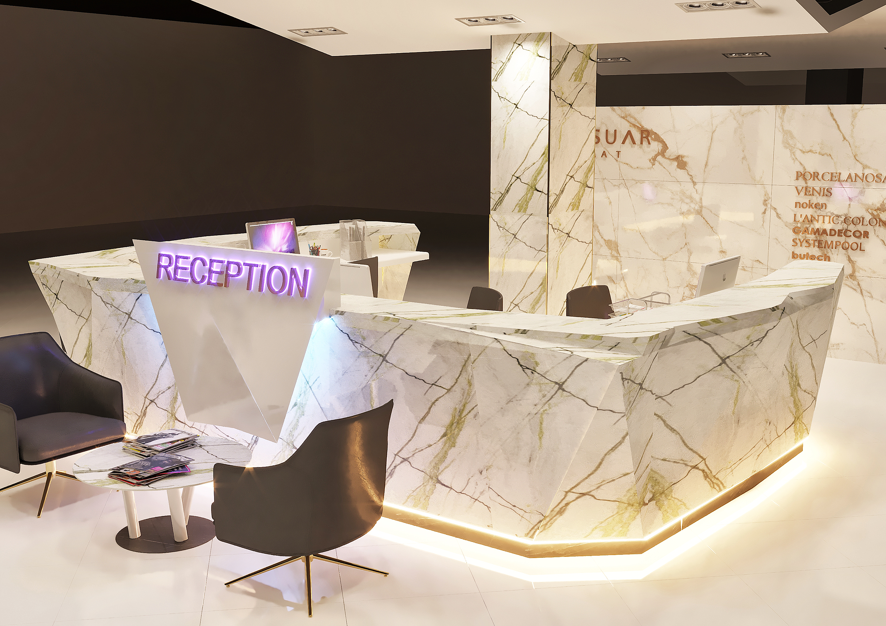 The reception design in several variants .-2
