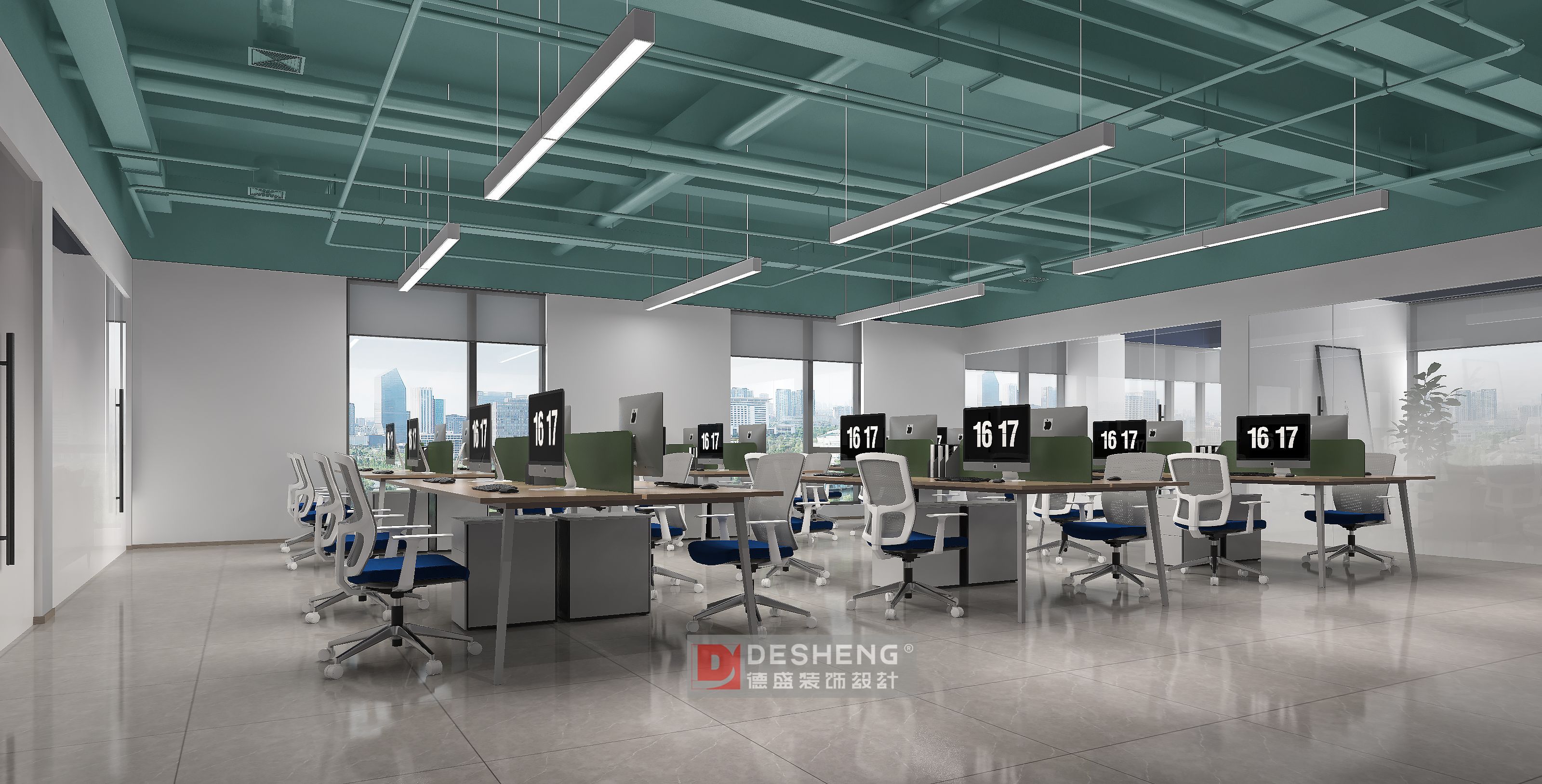德盛装饰办公室装修案例-衫衫来迟-3