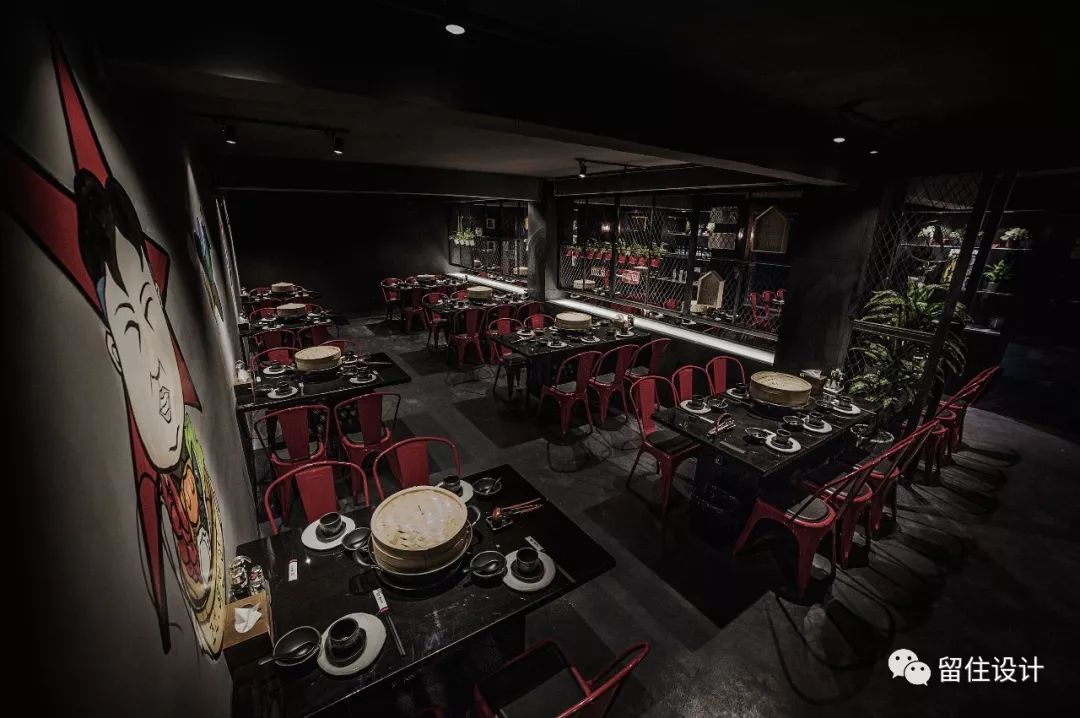 潮仙蒸锅 | 简约工业风的海鲜餐厅设计-11