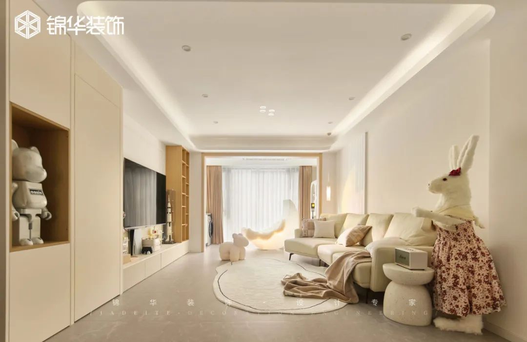 奶油色调的现代简约之家丨中国南京丨锦华装饰-19