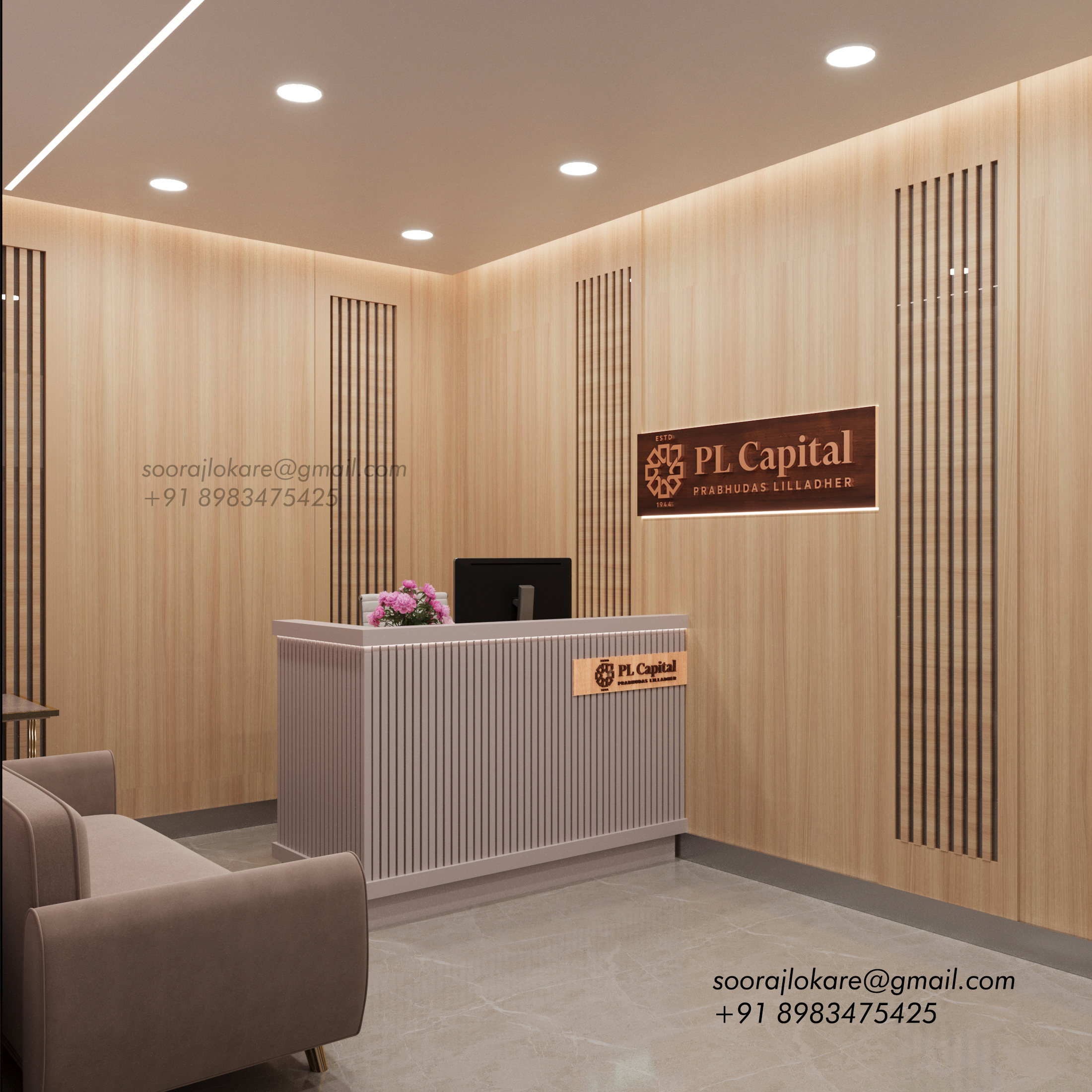 3D Commercial Office Interior Design for PL Capital-1