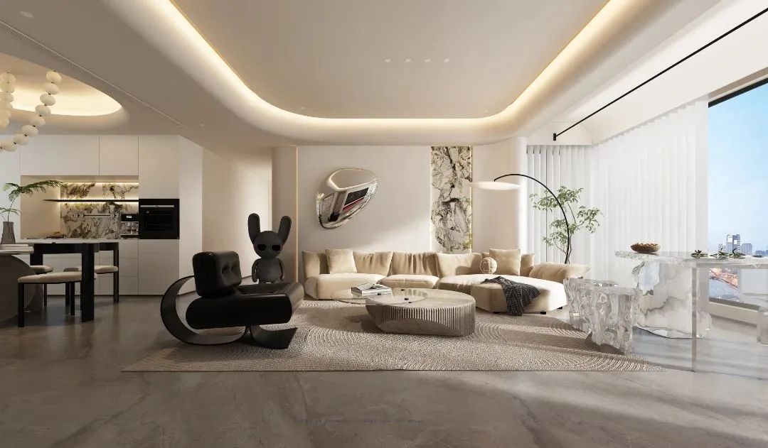 奶油色调的温馨家居设计丨TODD 杜特设计-13