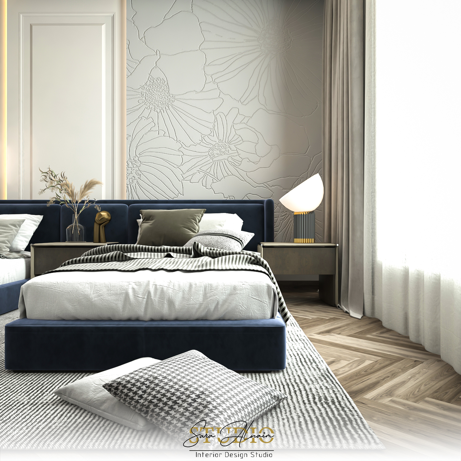 豪华现代卧室设计丨印度达曼丨SARA ALNAIM-6